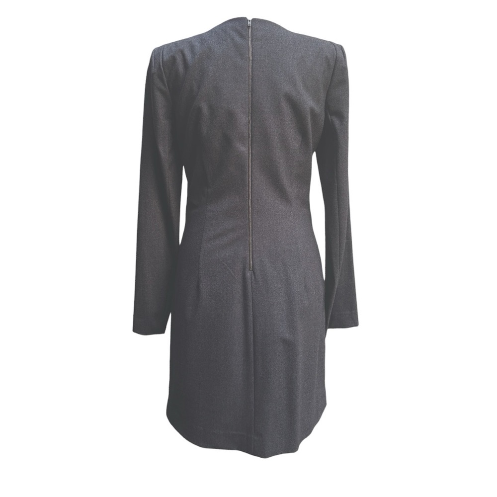 Theory Long Sleeve Charcoal Gray Wool Mini Dress | Size 6* - Picture 5 of 12